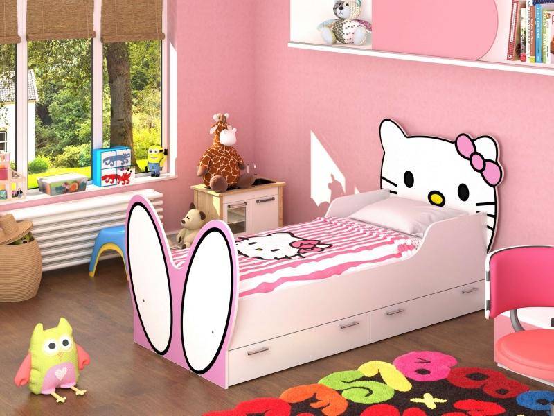 кровать hello kitty! с бязевым матрацем в Астрахани