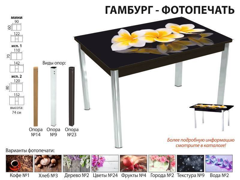 стол обеденный гамбург фотопечать в Астрахани