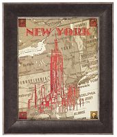 постер в раме city stops new york в Астрахани