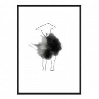 постер watercolor lamb черный в Астрахани