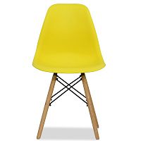 стул деревянный pc-015 желтый ножки дерево (eames style) в Астрахани