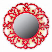 зеркало круглое красное диаметр 75 см в резной раме tiffany в Астрахани