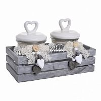 банка love с крышкой, набор 2 шт. на подставке серого цвета в Астрахани