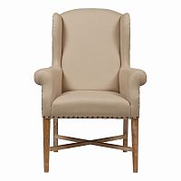 кресло мягкое с ушами french wing chair бежевое в Астрахани