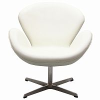 кресло swan chair экокожа белое в Астрахани