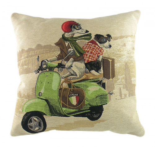 подушка с картинкой scooter dogs green в Астрахани