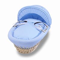колыбель-переноска gift wicker moses basket натуральная, голубое белье в Астрахани