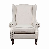 кресло мягкое с ушами белое collins wingback chair в Астрахани