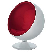 кресло-шар eero ball chair бело-красное в Астрахани