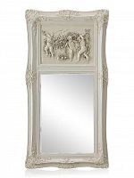 зеркало настенное прямоугольное в высокой белой раме францини distressed chalk white в Астрахани