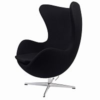 кресло arne jacobsen style egg chair черное в Астрахани