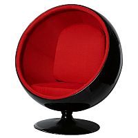 кресло eero ball chair черно-красное в Астрахани