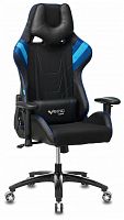 игровое кресло бюрократ бюрократ viking 4 aero, обивка: искусственная кожа, цвет: иск.кожа черная/ткань черная 26-28/сетка синяя(tw-10)-голубая(tw-55)-серая(tw-12) в Астрахани