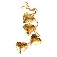 гирлянда новогодняя подвесная сердца золотые golden hearts, 65 см в Астрахани