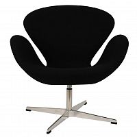 кресло arne jacobsen style swan chair черная шерсть в Астрахани