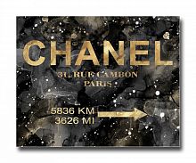 постер chanel на чёрном в золотом a4 в Астрахани