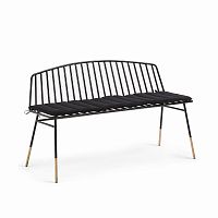 siena bench 120 черный металл черная ткань от la forma (ex julia grup) в Астрахани