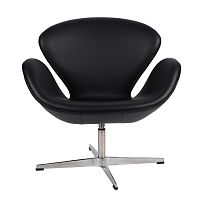 кресло arne jacobsen style swan chair черное в Астрахани