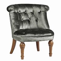 кресло sophie tufted slipper chair микровелюр серое в Астрахани