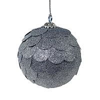 шар новогодний серебряный с блестящими чешуйками paper ball, 10 см в Астрахани