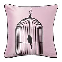 подушка с птичкой в клетке birdie in a cage pink в Астрахани