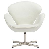 кресло swan chair кашемир белое в Астрахани