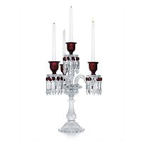 канделябр хрустальный с красными вставками на 4 свечи baccarat 3+1 от delight collection, 60 см в Астрахани