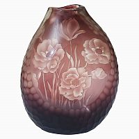 ваза стеклянная bordo (бело-бордовая) в Астрахани