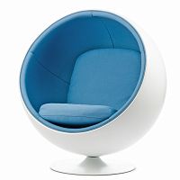 кресло ball chair бело-синее в Астрахани