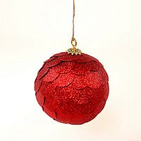 шар новогодний красный с блестящими чешуйками paper ball, 10 см в Астрахани