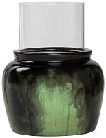 подсвечник зеленый со стеклом colors green, 32 см в Астрахани