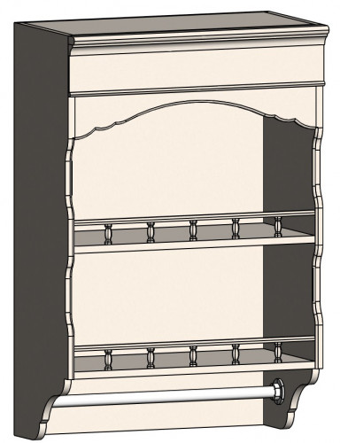 шкаф с полками и фигурным основанием навесной марсель молочно-белый в Астрахани