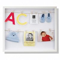панно с зажимами для 12 фотографий clothesline белое в Астрахани