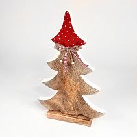 украшение новогоднее большое ель деревянная красная в горошек love tree, 42х27х5 см в Астрахани