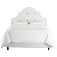 кровать двуспальная 180х200 белая с каретной стяжкой harvey tufted white в Астрахани