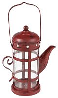подсвечник-фонарь красный в виде чайника с ручкой old kettle, 27 см в Астрахани