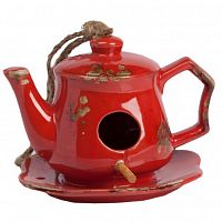 aромолампа для эфирных масел красная в виде чайника candelero red, 17 см в Астрахани