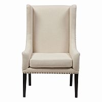 кресло мягкое с ушами белое nailhead fabric armchair в Астрахани