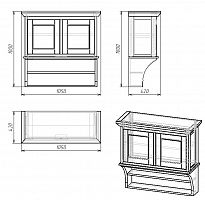 шкафчик навесной с двумя полками провинция с состариванием в Астрахани