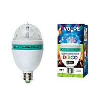 светодиодный светильник-проектор (09839) volpe disko uli-q301 03w/rgb/e27 white в Астрахани