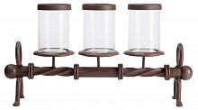 подсвечник металлический коричневый со стеклом на 3 свечи glass pillar, 51 см в Астрахани