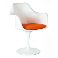 кресло tulip armchair бело-оранжевое шерсть в Астрахани