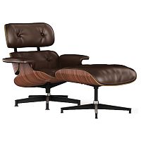 кресло lounge chair & ottoman коричневое в Астрахани