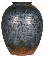 ваза керамическая объемная 32 см antiqued черная с рисунком в Астрахани
