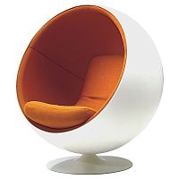 кресло eero ball chair бело-оранжевое в Астрахани