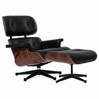 кресло eames style lounge chair & ottoman черное в Астрахани