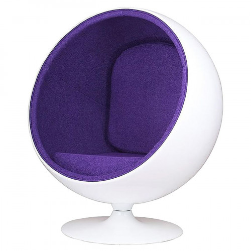 кресло eero ball chair бело-фиолетовое в Астрахани