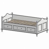 кровать-кушетка 90х190 с ящиками белая нордик в Астрахани