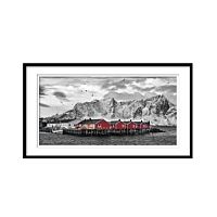 постер red houses on lofoten разноцветный в Астрахани
