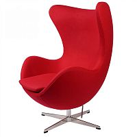 кресло arne jacobsen style egg chair красная шерсть в Астрахани